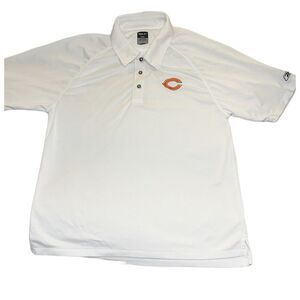 Chicago Bears Polo Shirt Adult Medium White Logo NFL Football‎ Reebok Mens